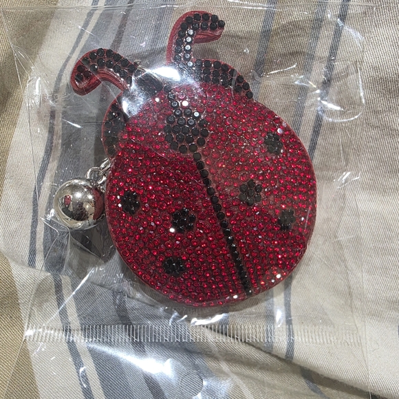 Red Ladybug Keychain with Rhinestones - Picture 2 of 3